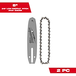 8-inch Milwaukee chainsaw bar and chain set with a 3/8" low profile pitch and .043" gauge