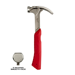 12oz Smooth Face Hybrid Claw Finish Hammer with D shaped smooth face