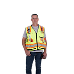 48-73-5161, 48-73-5162, 48-73-5163, 48-73-5164 - Class 2 Surveyor's High Visibility Yellow Safety Vest - L/XL