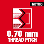 0.70 mm thread pitch