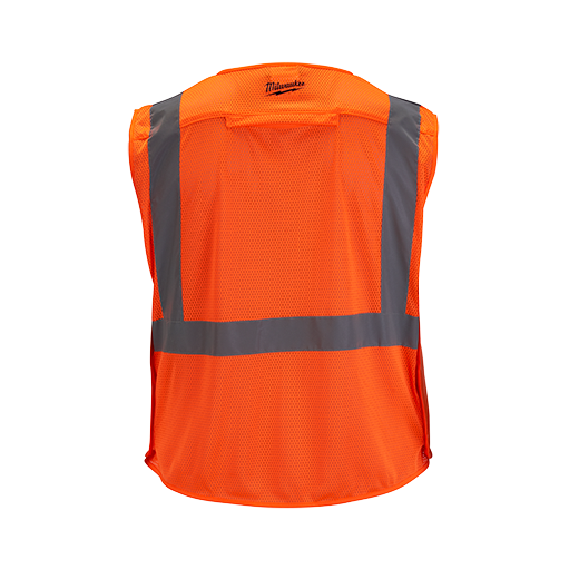 48-73-5125, 48-73-5126, 48-73-5127, 48-73-5128 - Class 2 Breakaway High Visibility Orange Mesh Safety Vest - L/XL