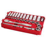 48-22-9481 - 28PC 3/8” SAE Ratchet and Socket Set with PACKOUT™ Low-Profile Compact Organizer