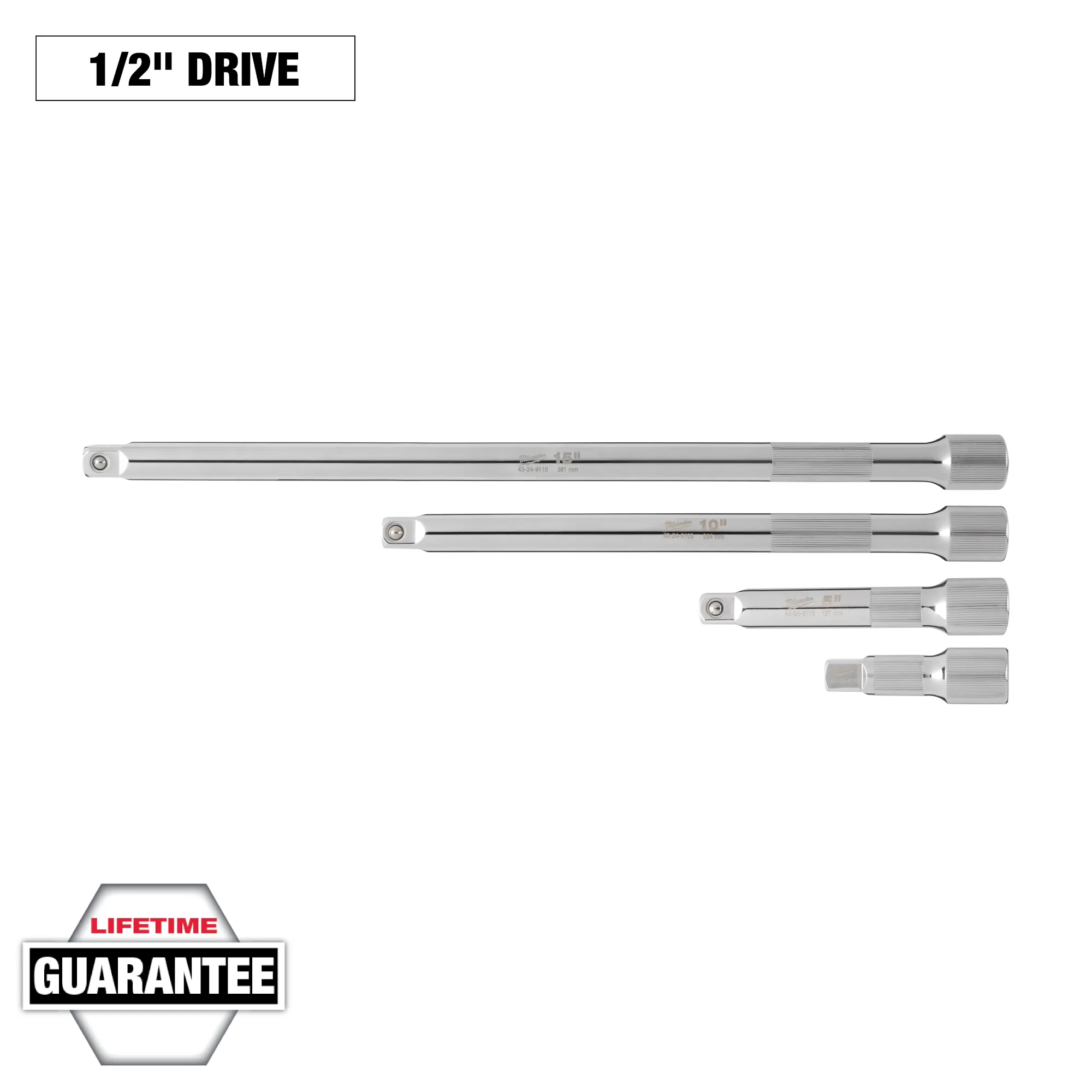 Image of the Milwaukee 4pc 1/2” Drive Extension Set