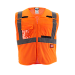 48-73-5125, 48-73-5126, 48-73-5127, 48-73-5128 - Class 2 Breakaway High Visibility Orange Mesh Safety Vest - L/XL