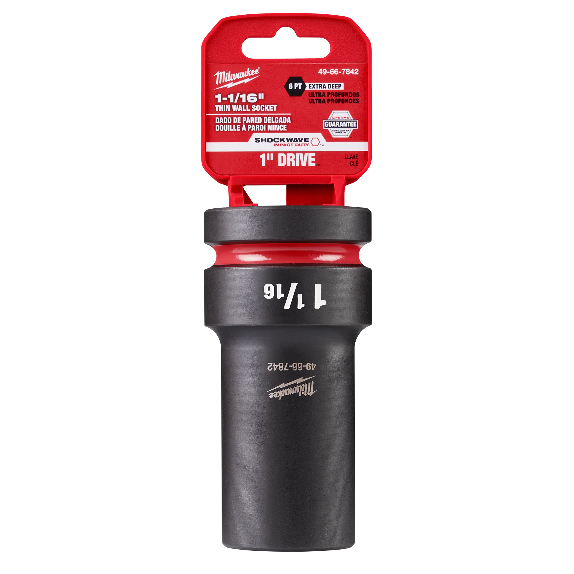 SHOCKWAVE Impact Duty™ 1" Drive 1-1/16" Thin Wall Extra Deep 6 Point Socket in its packaging