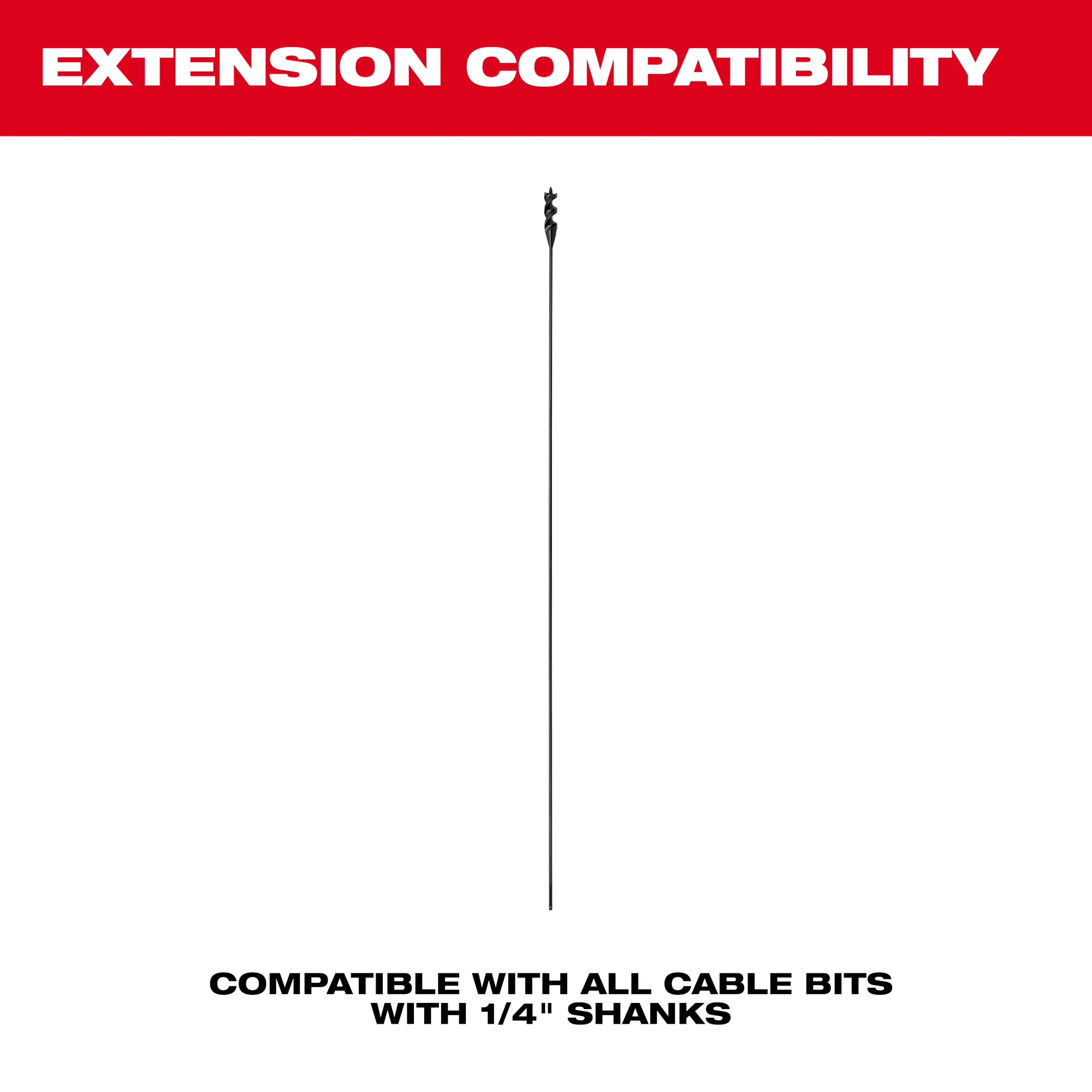 Compatible with all cable bits with 1/4" shanks