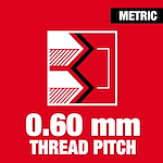 0.60 mm thread pitch