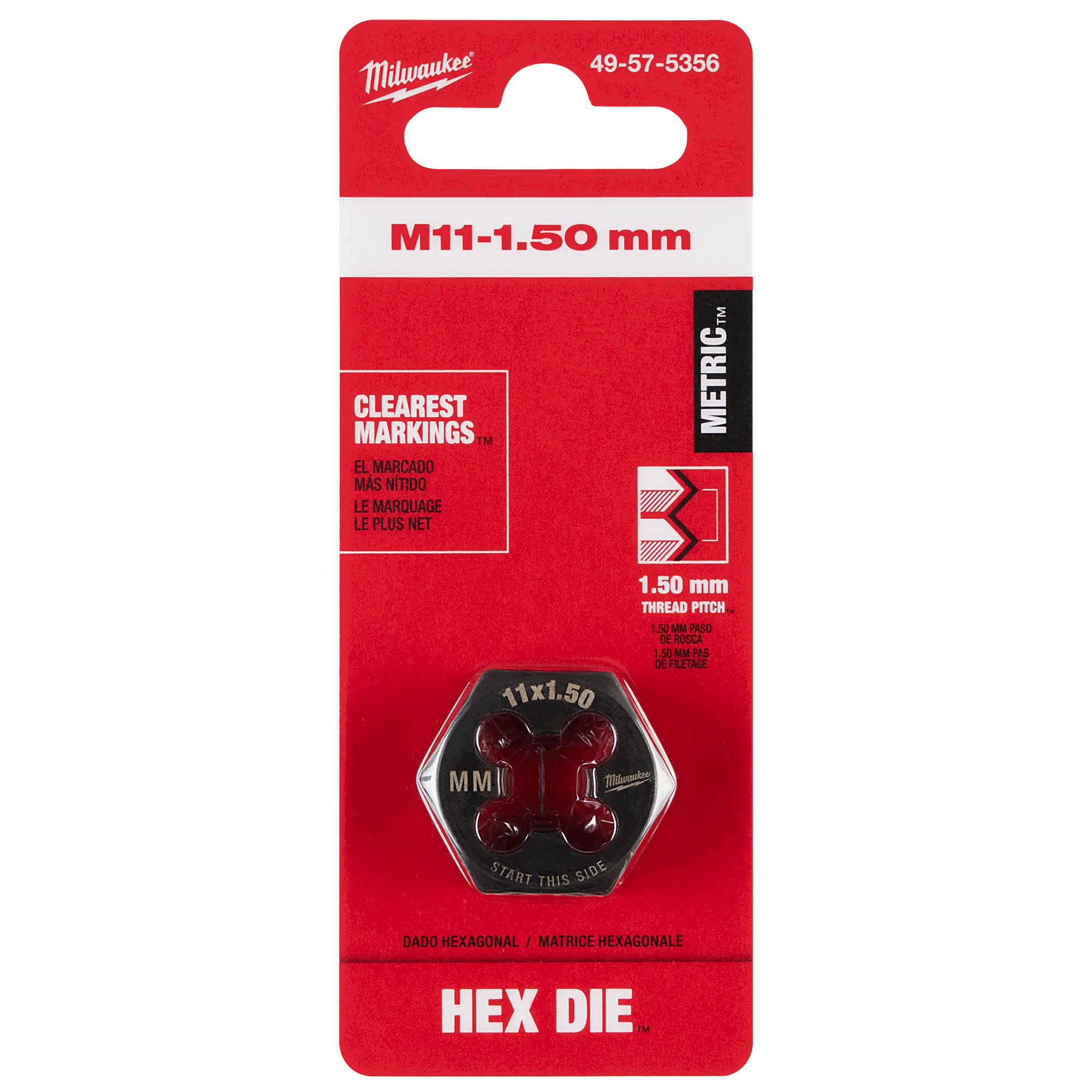 M11-1.50 mm 1-Inch Hex Threading Die in its packaging