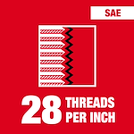 28 threads per inch