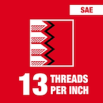 13 threads per inch