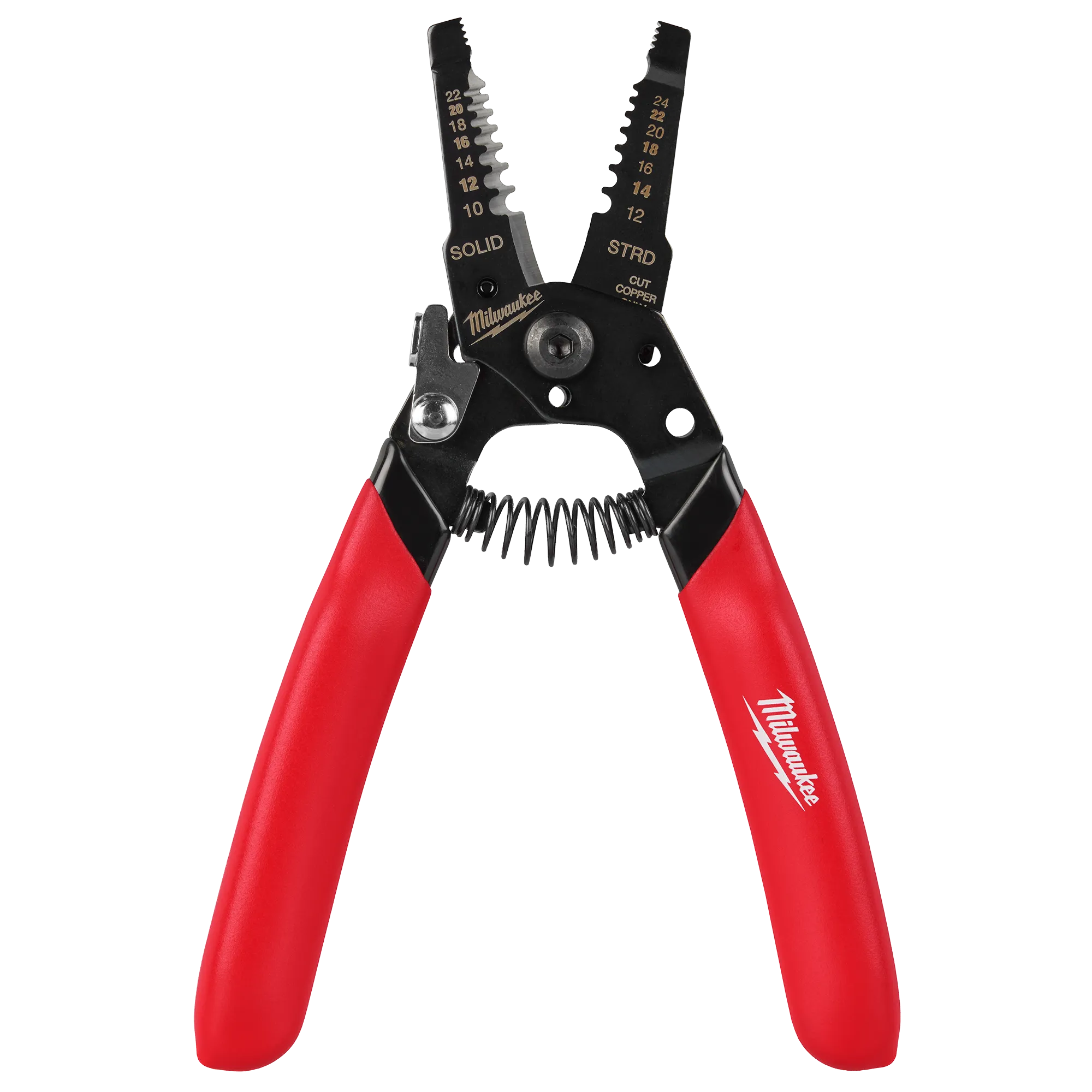 The 10-24 AWG Compact Dipped Grip Wire Stripper & Cutter with the head open