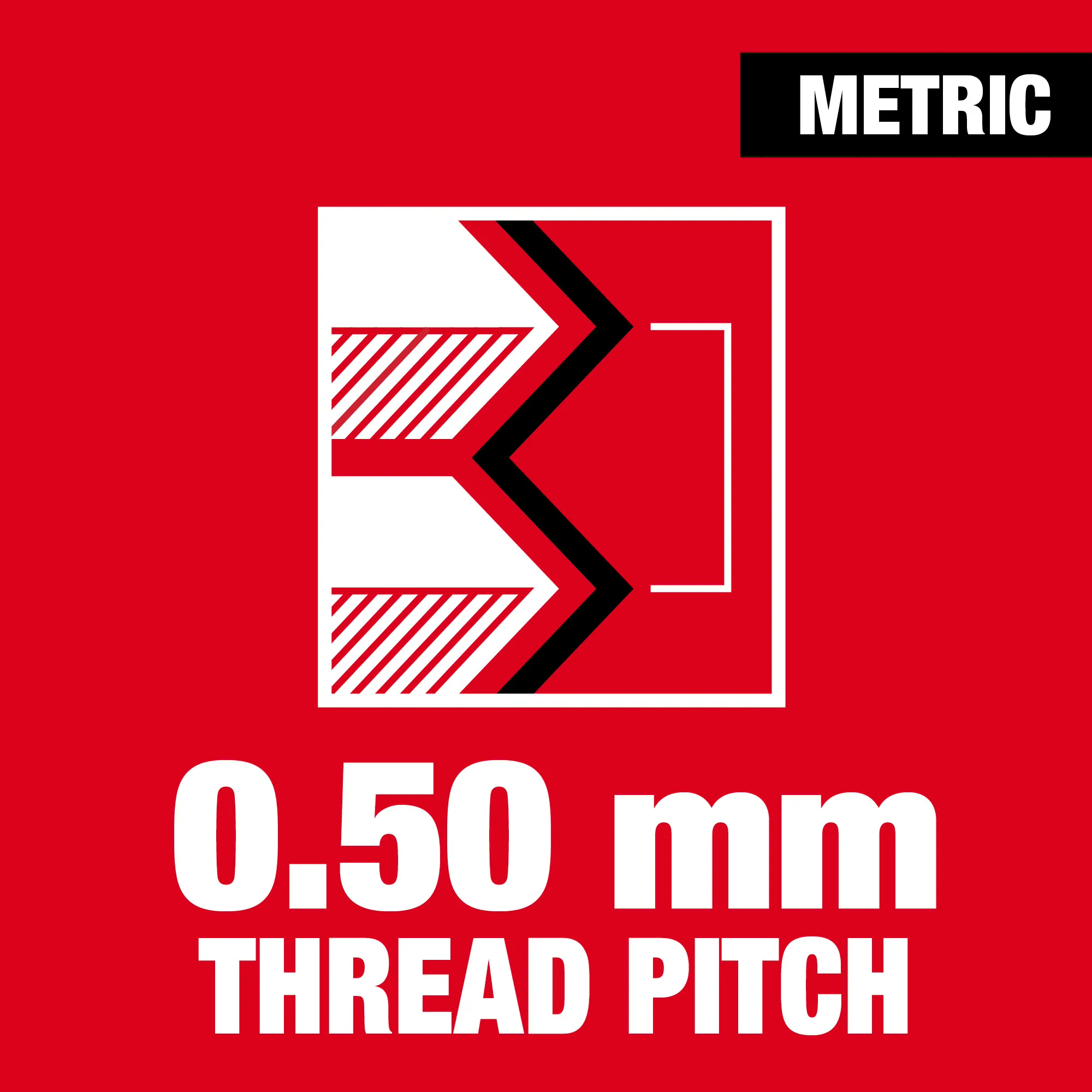 0.50 mm thread pitch