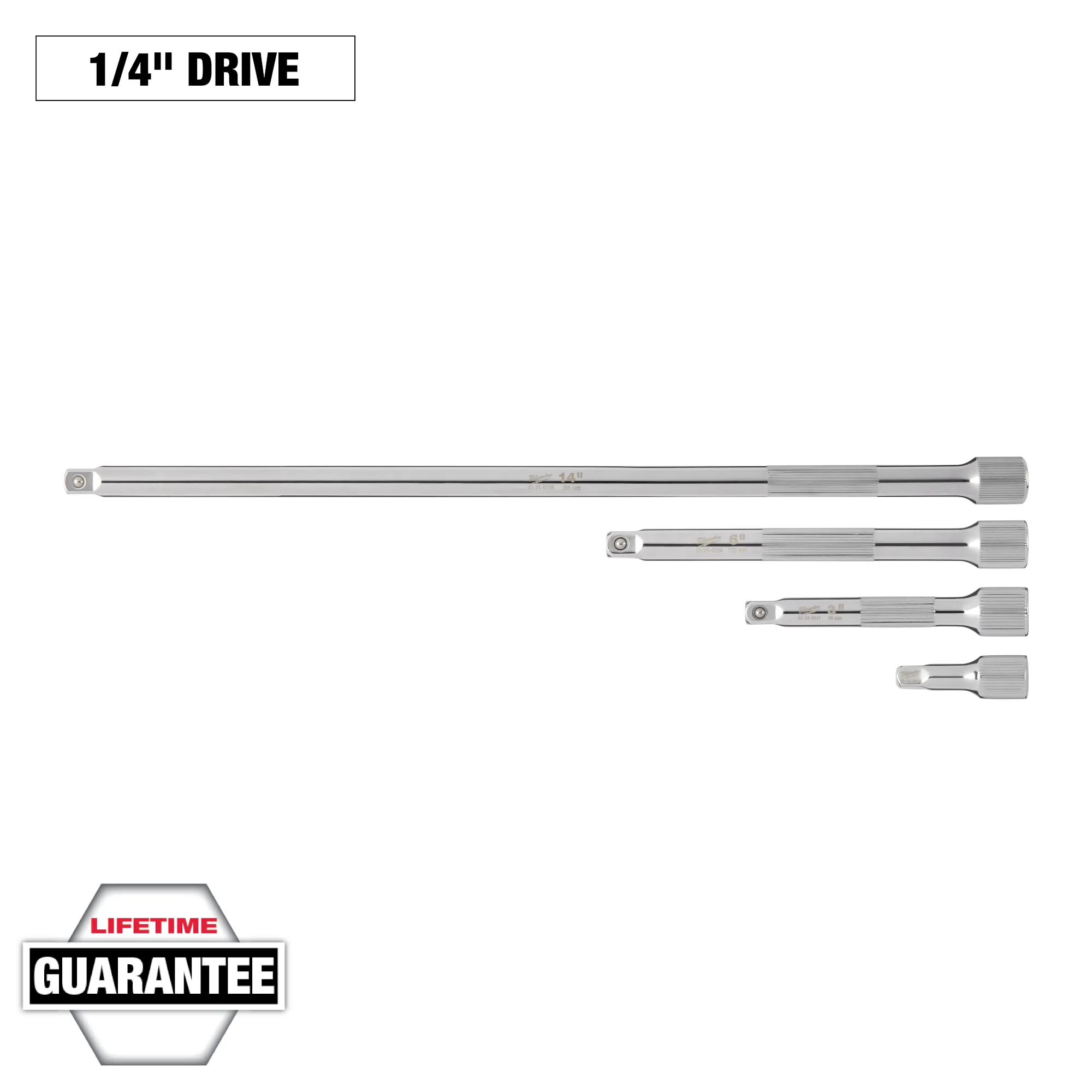 Image of the Milwaukee 4pc 1/4” Drive Extension Set