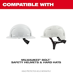 Image of the Milwaukee BOLT Safety Helmet & Hard Hat with the text "compatible with"