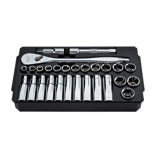 48-22-9510 - 1/2" Drive 29pc Ratchet & Socket Set - Metric