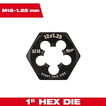 M12-1.25 mm 1-Inch Hex Threading Die