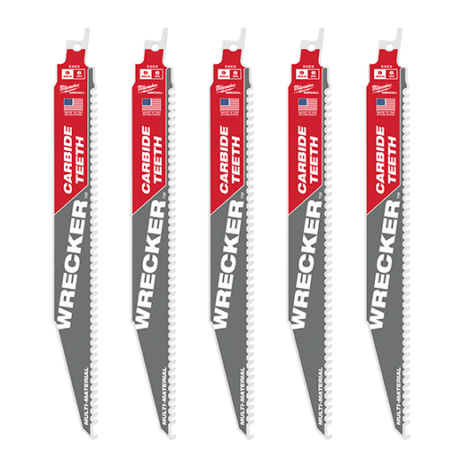 48-00-5542, 48-00-5342, 48-00-5242 - 9" 6 TPI THE WRECKER™ with Carbide Teeth SAWZALL® Blade 5PK