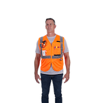 48-73-5125, 48-73-5126, 48-73-5127, 48-73-5128 - Class 2 Breakaway High Visibility Orange Mesh Safety Vest - L/XL