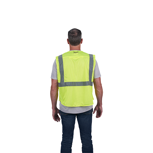 48-73-5121, 48-73-5122, 48-73-5123, 48-73-5124 - Class 2 Breakaway High Visibility Yellow Mesh Safety Vest - L/XL