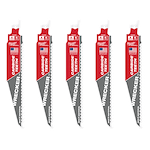 48-00-5541, 48-00-5341, 48-00-5241 - 6" 6 TPI THE WRECKER™ with Carbide Teeth SAWZALL® Blade 5PK