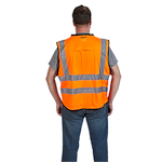 48-73-5052 safety personal safety PPE personal protective equipment on model - High Visibility Orange Performance Safety Vest - L/XL