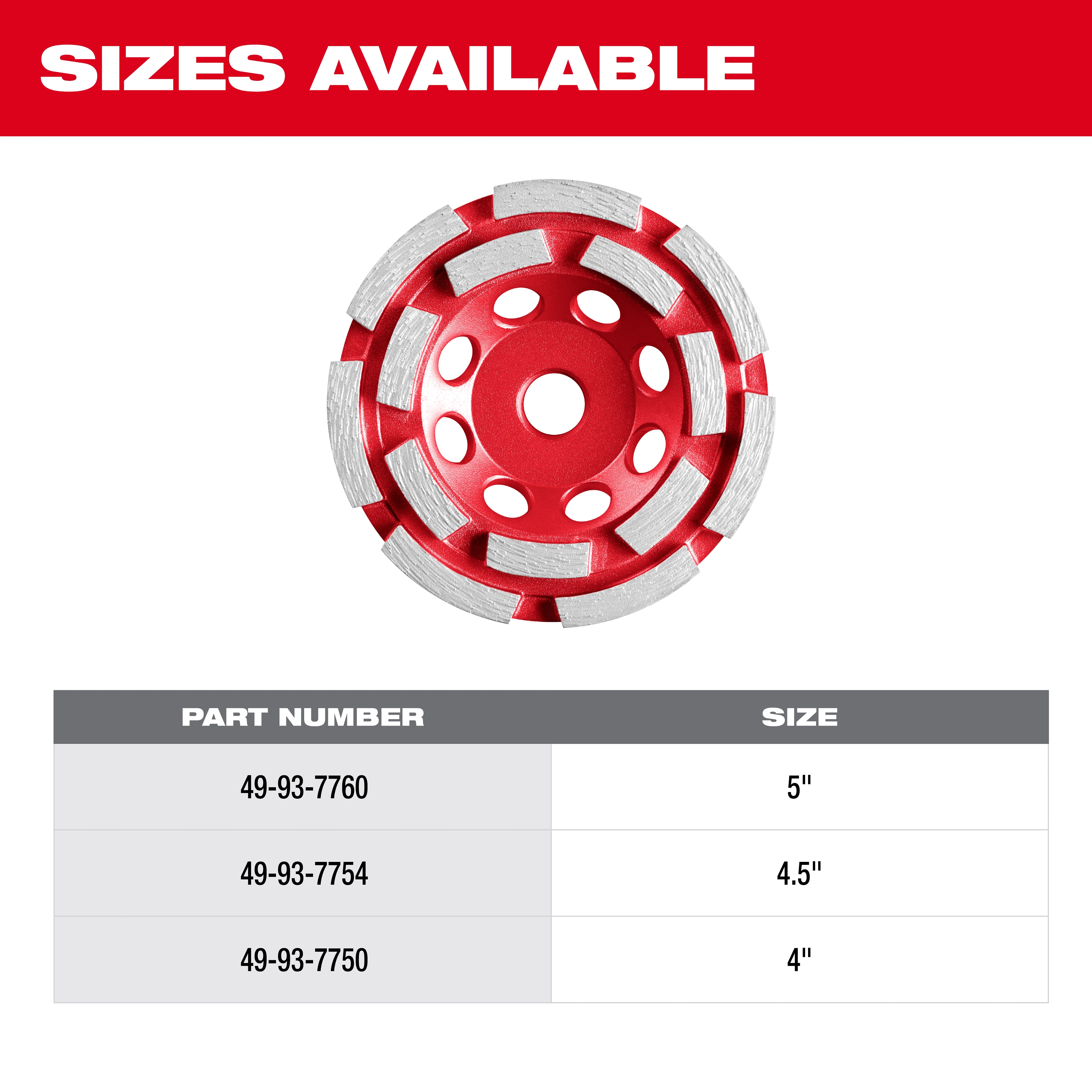 4" Diamond Cup Wheel Double Row