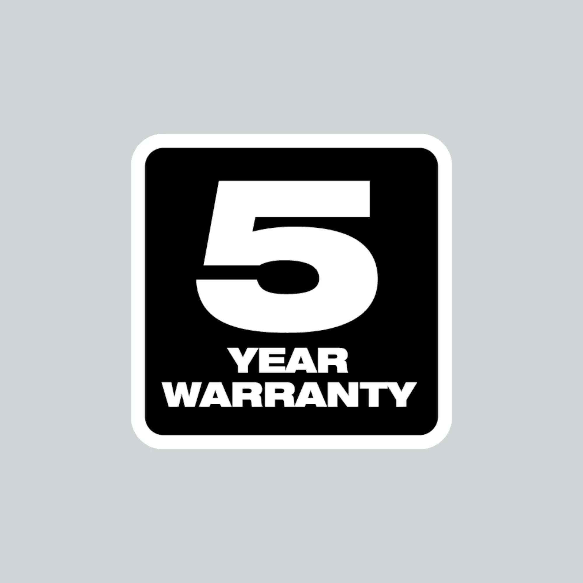 5 year warranty logo