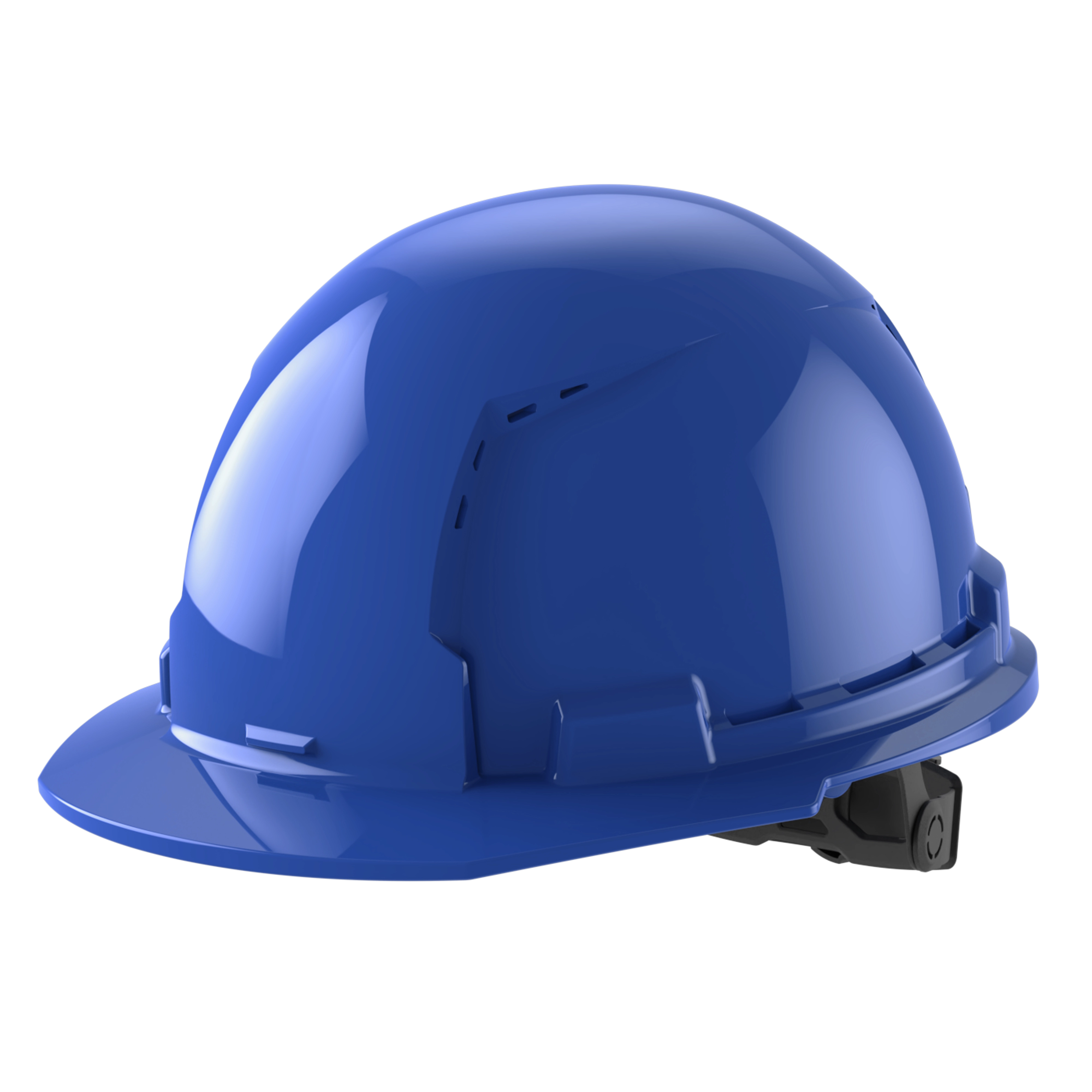 A blue hard hat used for construction or safety purposes.