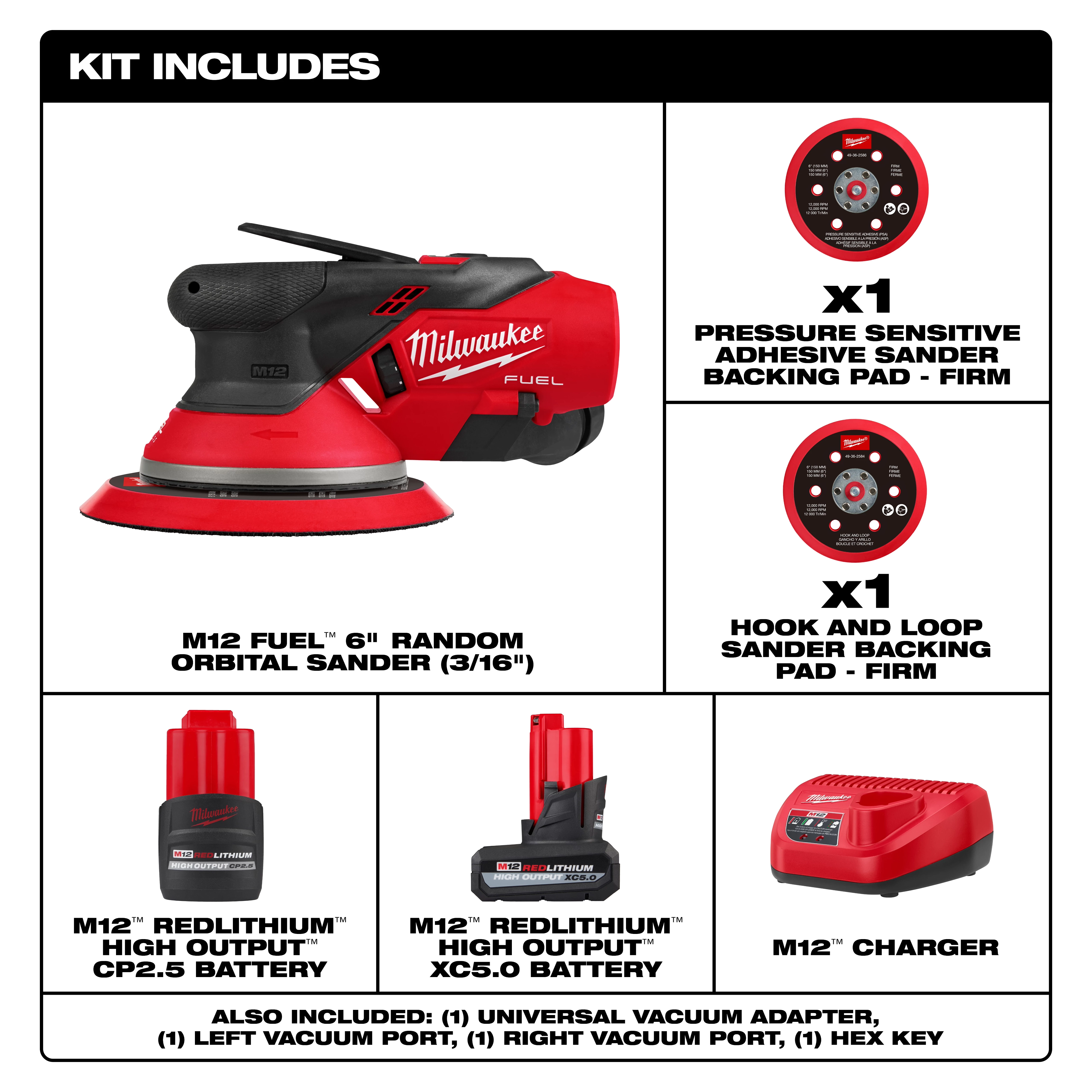 M12 FUEL™ 6" Random Orbital Sander Kit (3/32")