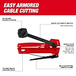 Walkaround image of the Milwaukee Armored Cable Cutter highlighting its USPs