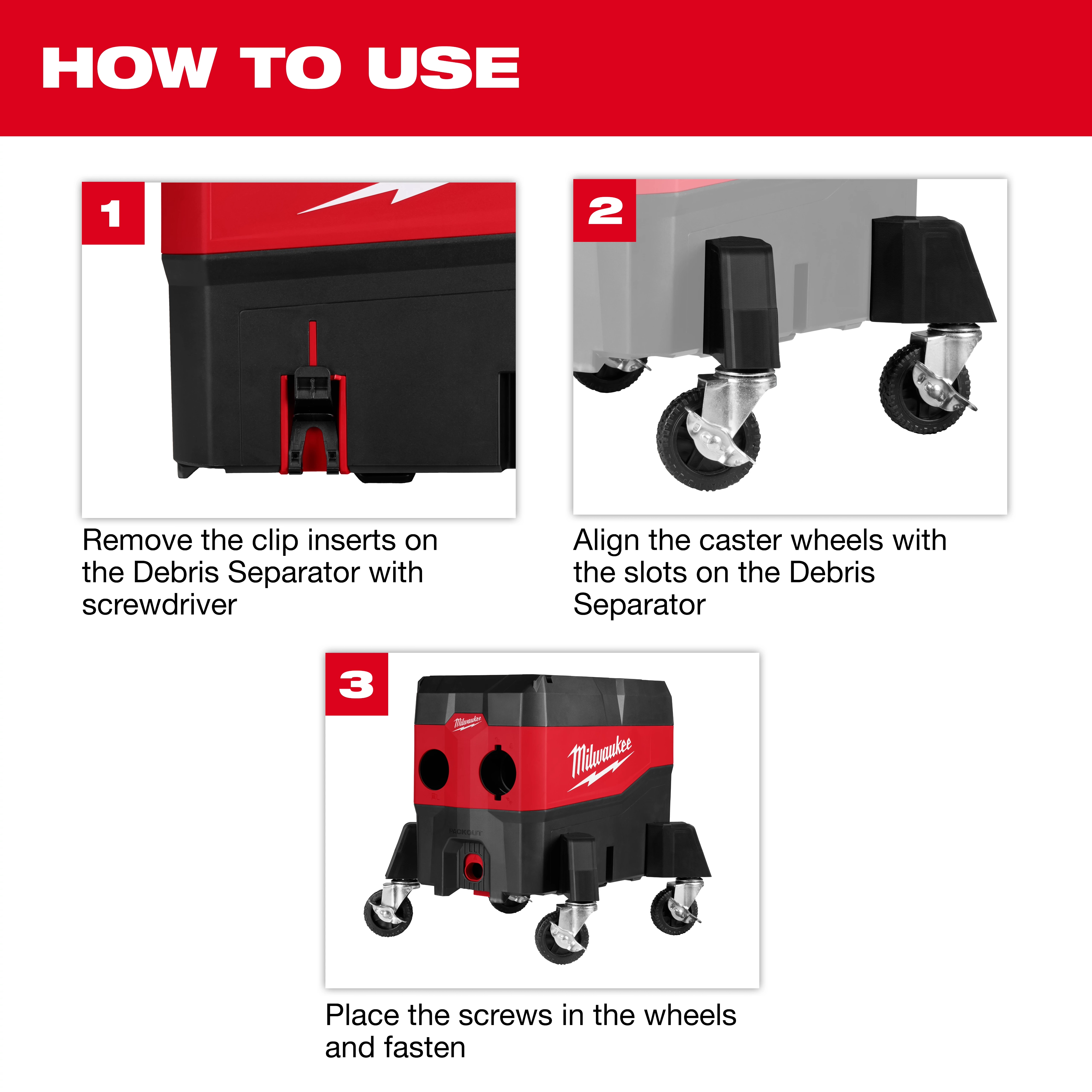 PACKOUT™  Debris Separator Casters