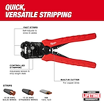 Fast strips, built-in cutter, and controlled stripping