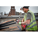 Image of the Milwaukee RLS ACR Press Jaws being used by a worker on copper pipe