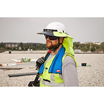 Image of a worker using the Milwaukee Cooling Towel on a jobsite