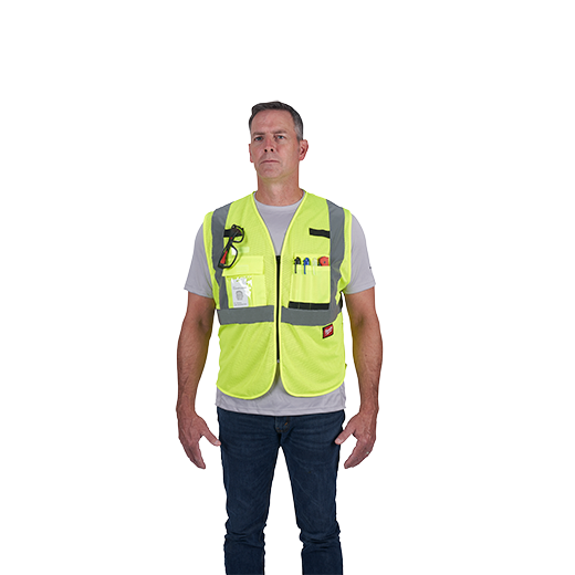 48-73-5111, 48-73-5112, 48-73-5113, 48-73-5114 - Class 2 High Visibility Yellow Mesh Safety Vest - L/XL