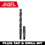 1/4"-18 NPT Straight Flute Plug Tap & 7/16" Drill Bit