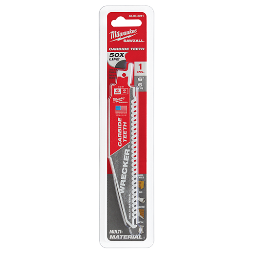 48-00-5241 - 6" 6 TPI THE WRECKER™ with Carbide Teeth SAWZALL® Blade 1PK