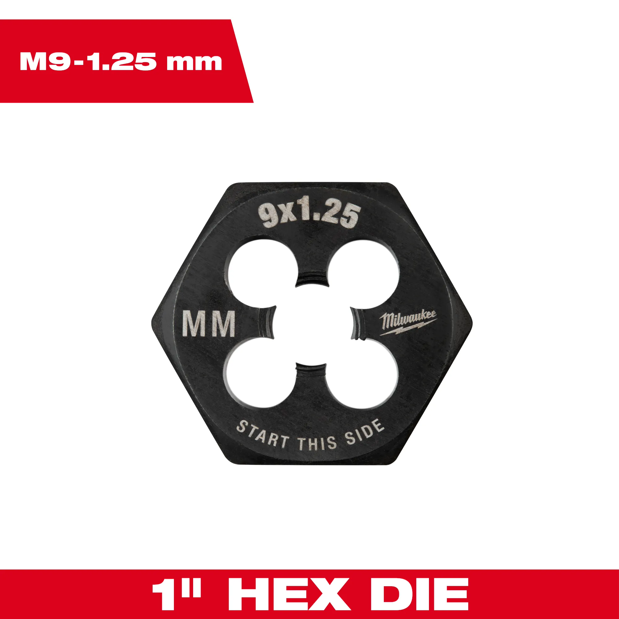 M9-1.25 mm 1-Inch Hex Threading Die