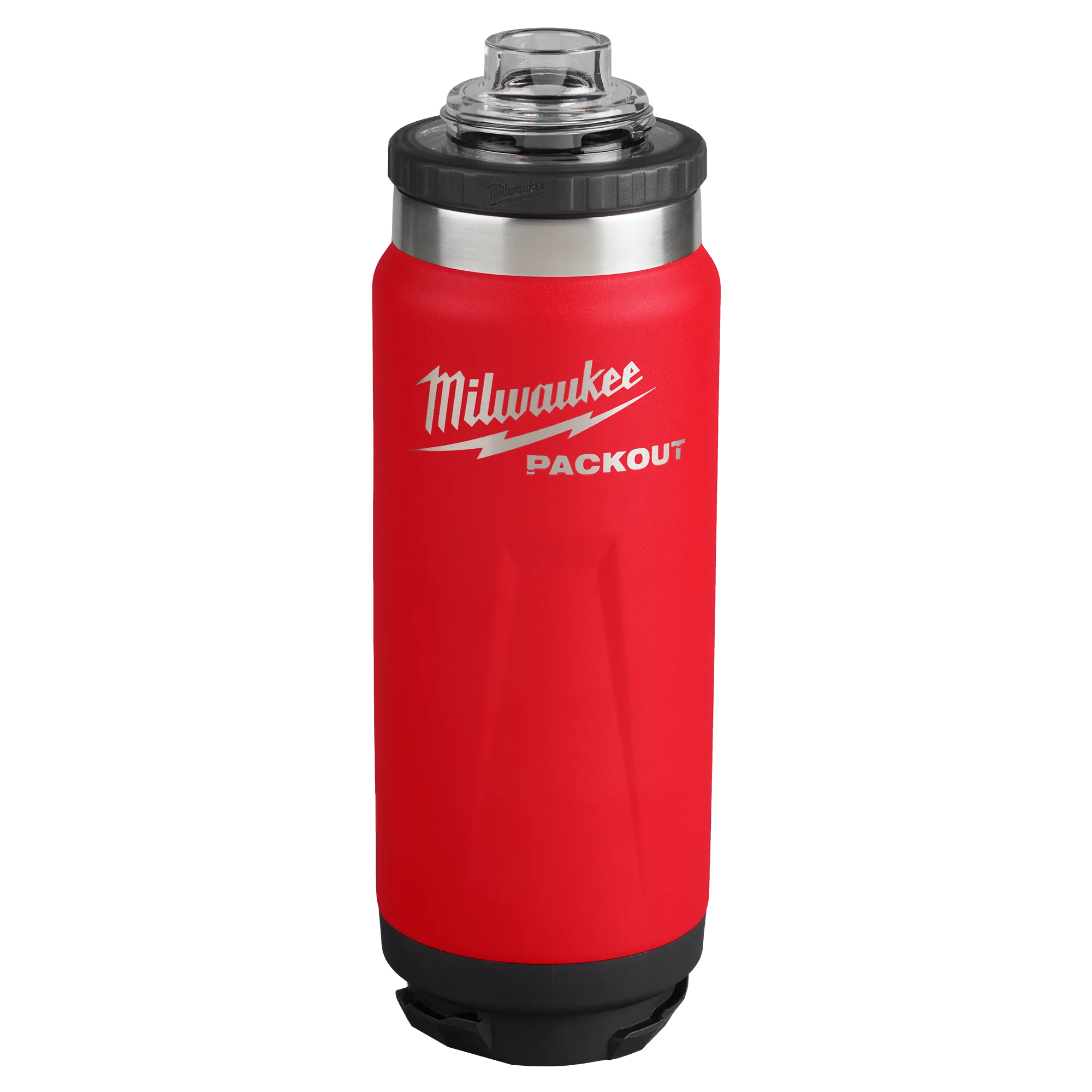 Image of the Milwaukee PACKOUT 24oz Insulated Bottle in red