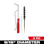 MILWAUKEE 9/16" x 54" Cable Auger Bit and Placement Tool Set 3PC