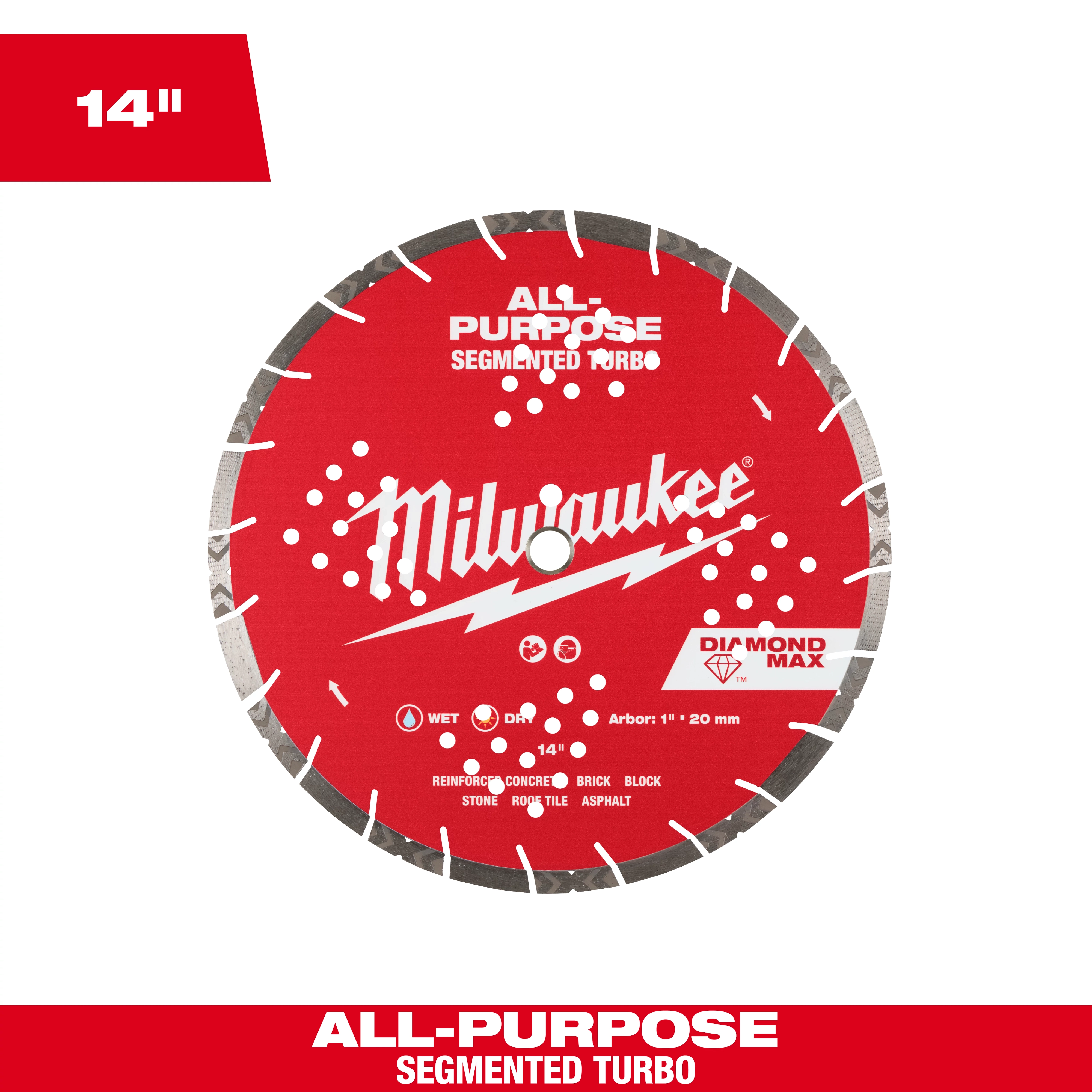 Milwaukee DIAMOND MAX™ All-Purpose Segmented Turbo Diamond Blade