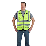 48-73-5042 safety personal safety PPE personal protective equipment on model - High Visibility Yellow Performance Safety Vest - L/XL