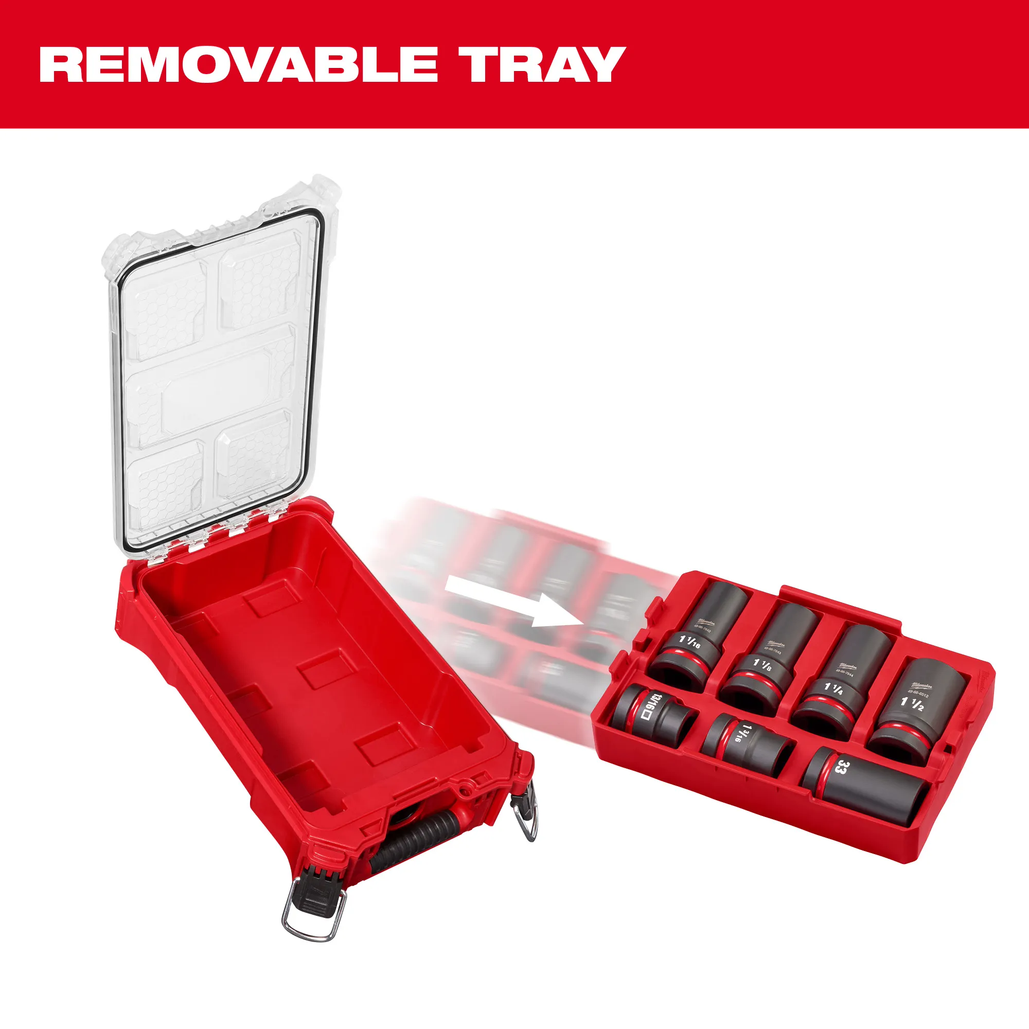 The PACKOUT compact organizer and tray for the SHOCKWAVE Impact Duty sockets