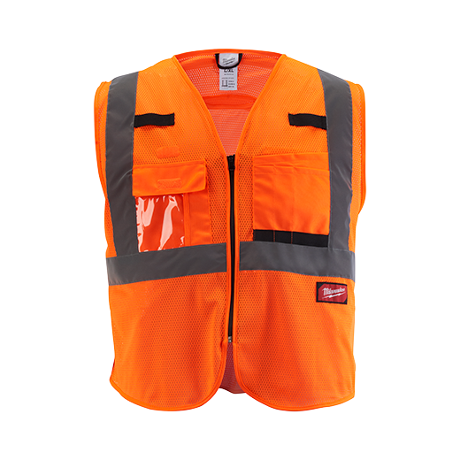 48-73-5115, 48-73-5116, 48-73-5117, 48-73-5118 - Class 2 High Visibility Orange Mesh Safety Vest - L/XL