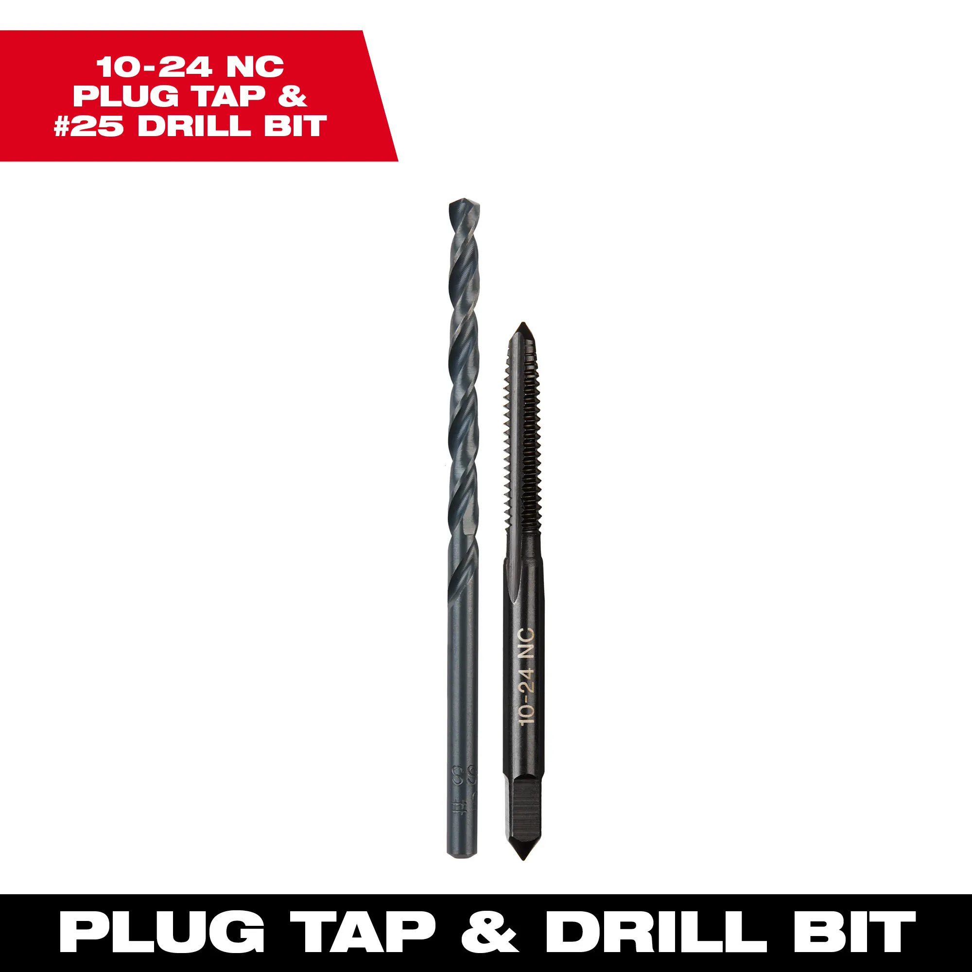 10-24 Straight Flute Plug Tap & #25 Drill Bit