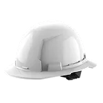 Image of the Milwaukee BOLT White Full Brim Hard Hat w/4pt Ratcheting Suspension (USA) - Type 1, Class E