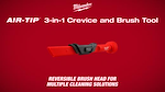 Milwaukee AIR-TIP 3-in-1 Crevice and Brush Tool