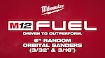 Milwaukee® M12 FUEL™ 6" Random Orbital Sanders 3-32" & 3-16"