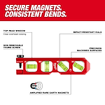 Image of the Milwaukee 6.5” Pipe Lock Billet Torpedo Level highlighting its USPs