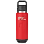 Image of the Milwaukee PACKOUT 36oz Insulated Bottle with Chug Lid in red